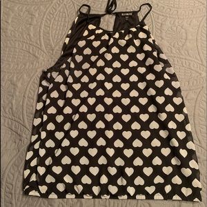 Express Size L Black with White Heart Tank Top
